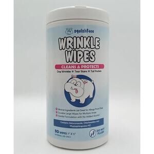 Squishface Wrinkle Wipes Cleans & Protects Dog Wrinkles & Tear Stains Tail New